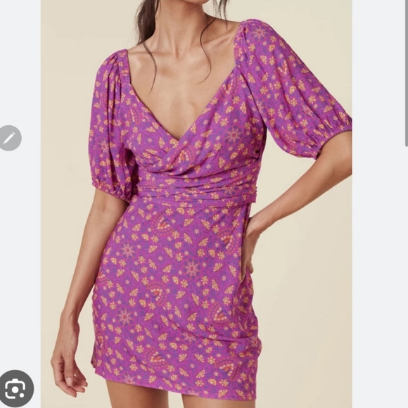 Spell Madame Peacock Sweetheart Mini Dress in Boysenberry - Picture 5 of 11